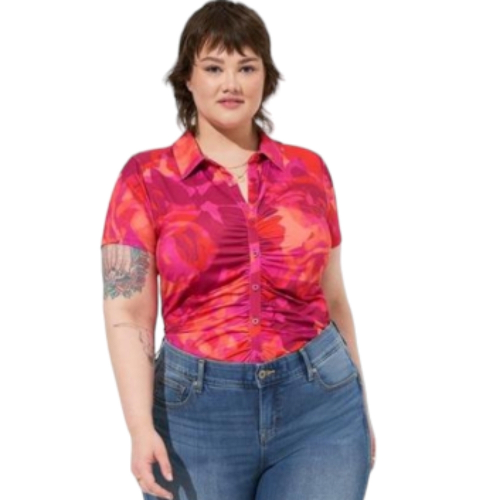 4. Torrid orange and magenta top